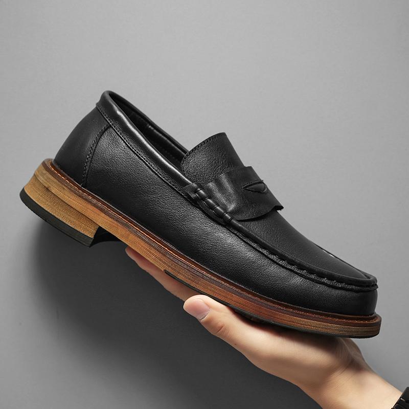 

Модные роскошные брендовые мужские повседневные деловые мокасины удобные дышащие туфли-лодочки без застежек туфли на плоской подошве из натуральной кожи для мужчин повседневная обувь 44 чёрный