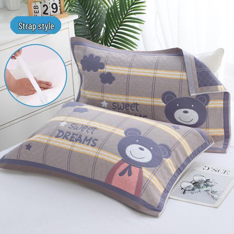 Set Asciugamano Cuscino Cotone a Quadri Extra Large e Spesso - Garza per la Casa Resistente alle Macchie per Coppie, Studenti