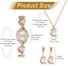 Women's 3-Piece Watch Set with Moon and Stars, Earrings, Moonstone Necklace, Diamond Quartz Watch, Analog, Elegant Design - Perfect Gift for Her