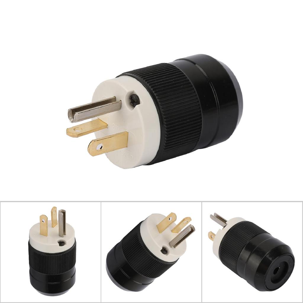 125V US Power Plug Waterproof Industrial Grade 3 Poles Power Plug Connector (20A 125V)