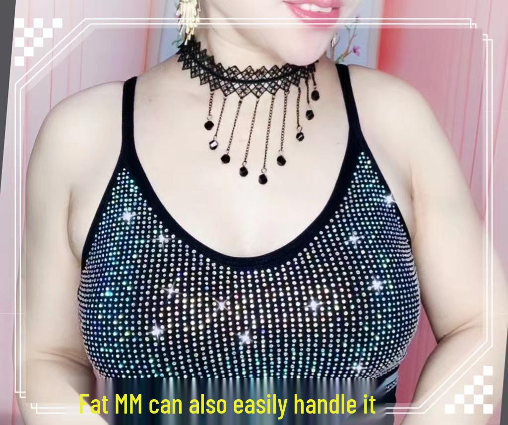 European & American Rhinestone Camisole: Seamless Spring/Autumn U-Back Vest.