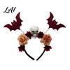 Fashionable Skull Hair Clips Halloween Flower Skeleton Bat Headband Gothic Floral Bands Spooky Bands for Party Accessory Lightweight No Slip