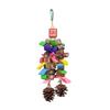 Durable Straw Hat Bird Toy Ball Fruit Shape Birdcage Decoration Boredom Relieving Colorful Parrot Toys Pet Bird