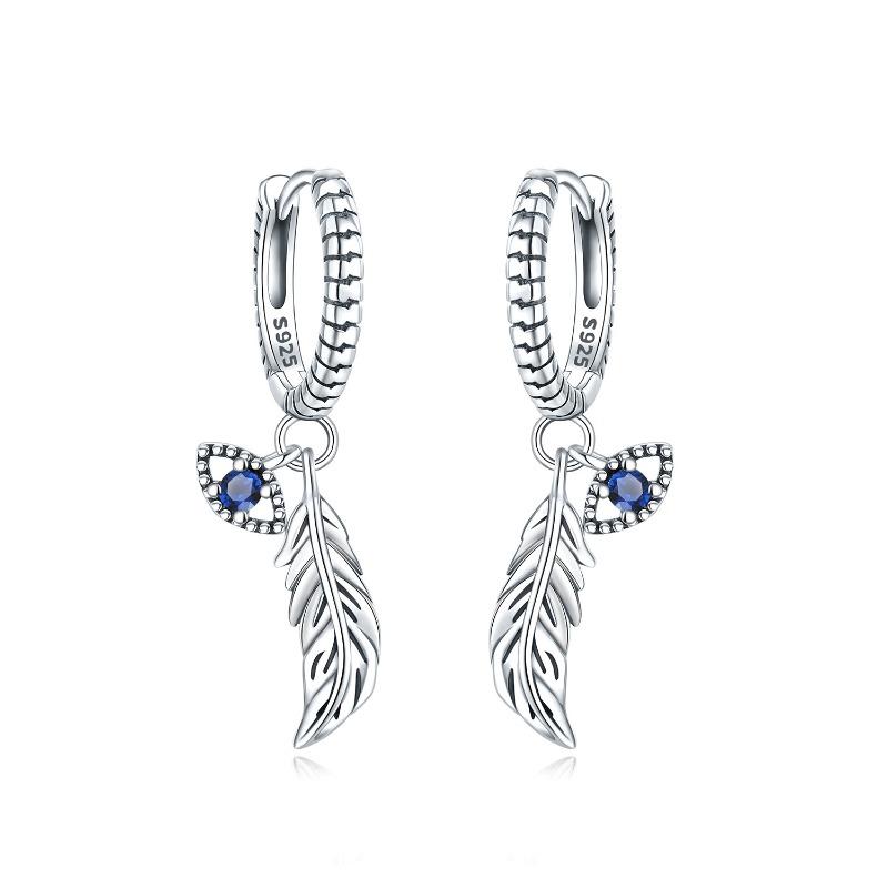 1 Pair Magic Eye Feather Earrings Niche Fashion Versatile Cross-border Earrings