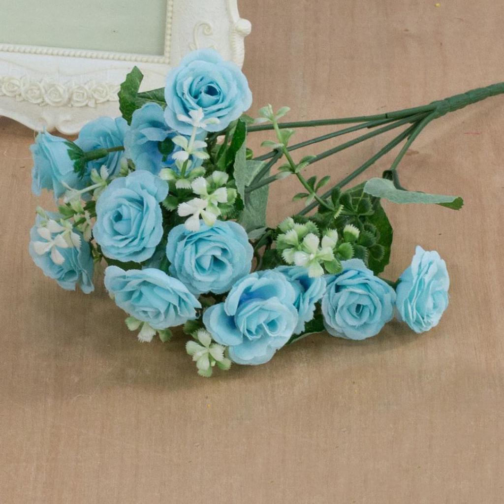 1 bukett Simuleringsros Ingen vattning Livlig prydnad Ljus färg konstgjorda blommor Hemförsköning