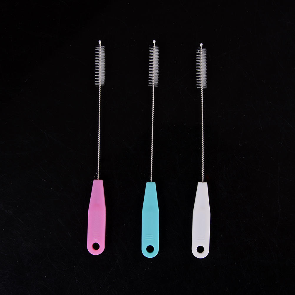 Baby Feeding Water Cup Straw Washing Brush Stainless Steel Handle Cleaning Tool