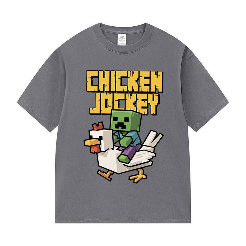 Game Chicken Jockey Funny Graphic T Shirt Men Fashion Cosplay O-Neck Clothing T-shirts Y2k Unisex Retro Oversized Cotton T-shirt