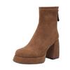 Fashion Suede Super High Heels Women Boots Ankle Chelsea Shoes New Winter Chunky Dress Shoes Party Elegant Pumps Goth Botas Mujer