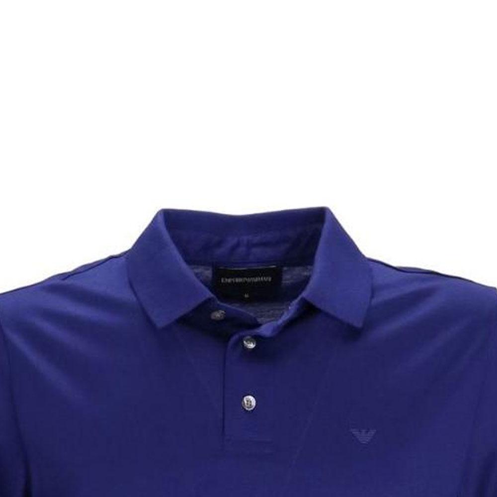 Emporio Armani Ss23 Solid Color Small Logo Embroidered Short Sleeve Polo Shirt Men Polo Shirts Dark-Blue 8N1F98-1JUVZ-0862