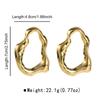 Vintage Metal Smooth Oval Irregular Stud Earrings for Women Fashion Gold Color Hollow Geometric Chic Earrings Design Jewelry