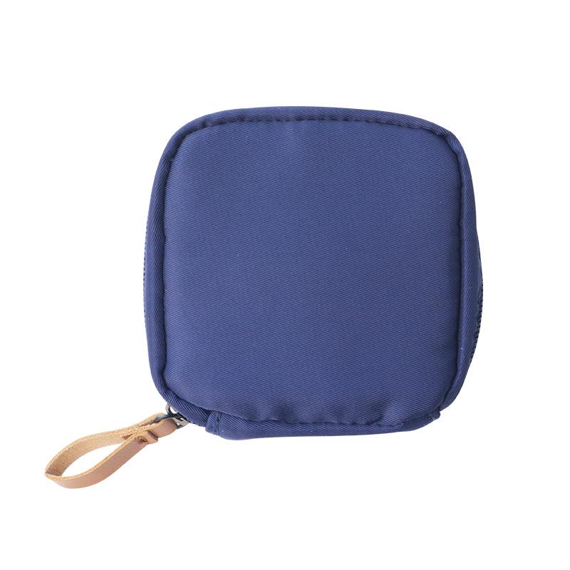 

Корейская многофункциональная косметичка: Мини-кошелек для монет и портативный органайзер для гигиенических прокладок 10x10x5.5 cm синий