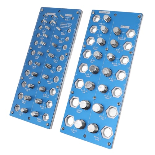 Topyond 38-Hole Thread Checker, Blue Imperial Metric Aluminum Thread Identification Gauge for Bolt and Nut Sizing, Repair, and Fabrication