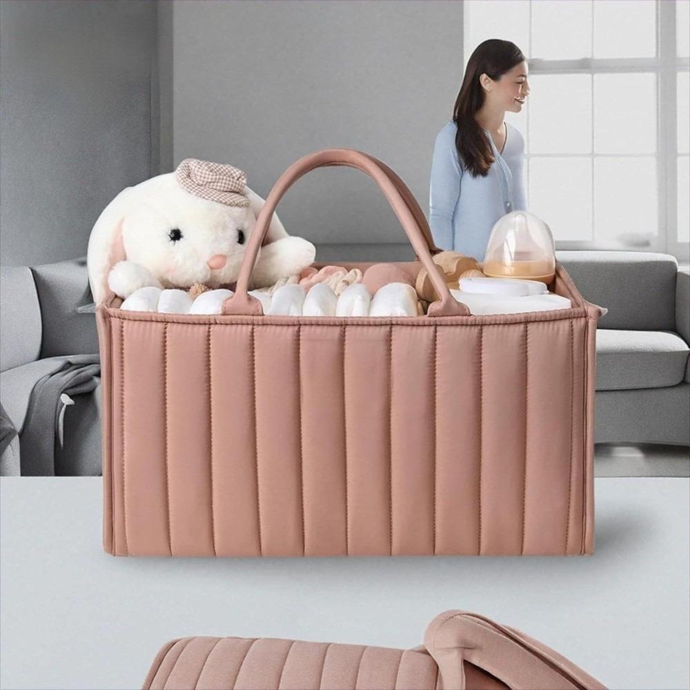 Floral Beige Foldable Mommy Bag Multi-Pocket Diaper Storage Bag  Baby Shower Gift