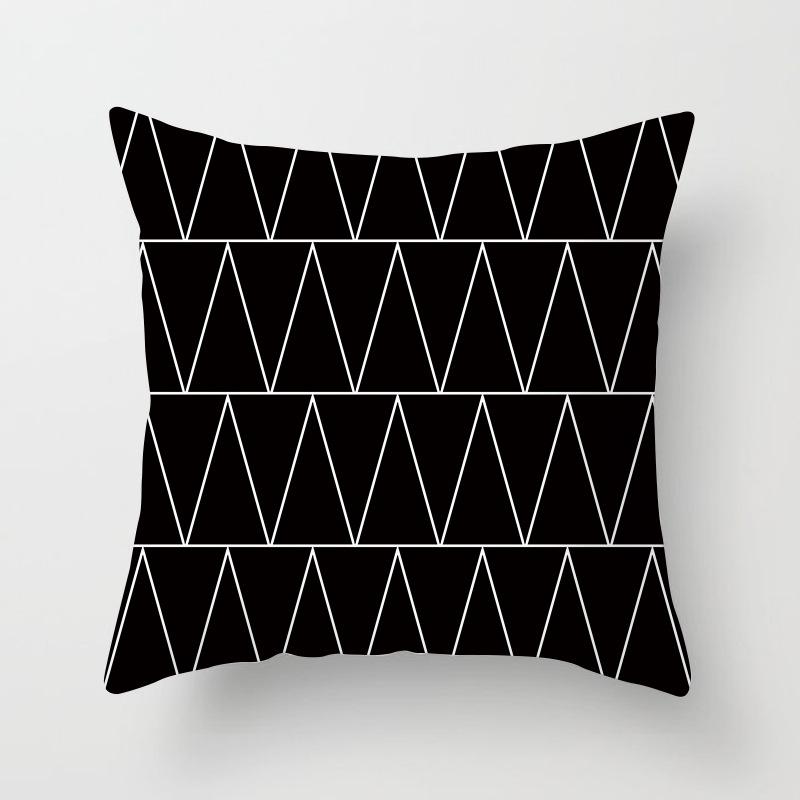 Nordic Black and White Geometric Cushion Cover Home Living Room Sofa Decoration Square Pillow Pillow Cover