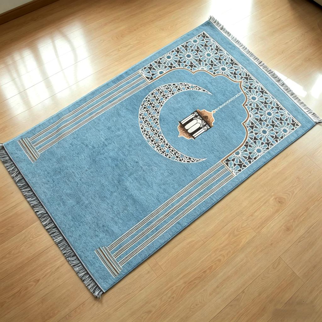Tapis de prière floral islamique, Tapis de prière musulman facile à nettoyer, Couverture à genoux pliable, respectueuse de la peau et résistante à l'usure