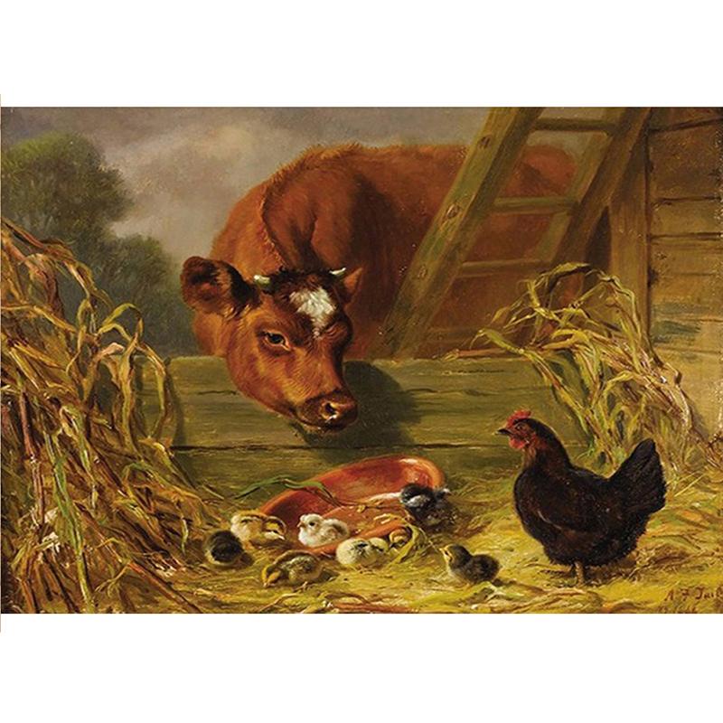 Highland Cow DIY 5D pictură cu diamante, mozaic, rotund complet, rășină, broderie cu diamante, seturi cu punct de cruce, decor acasă