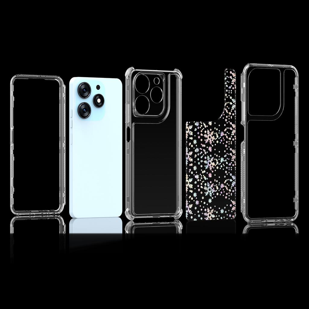 For TECNO Spark 10 Pro Case Precise Cutouts Acrylic TPU Clear Phone Cover with Laser-printed Film