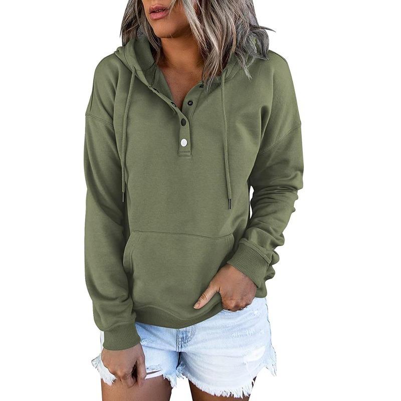 Autumn Winter Women's Long-sleeved Loose Casual Hooded Drawstring Pocket Hoodie Women's Pullover Sweatshirt