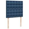 Ottoman Bed with Mattress Blue 90 x 190 cm Fabric