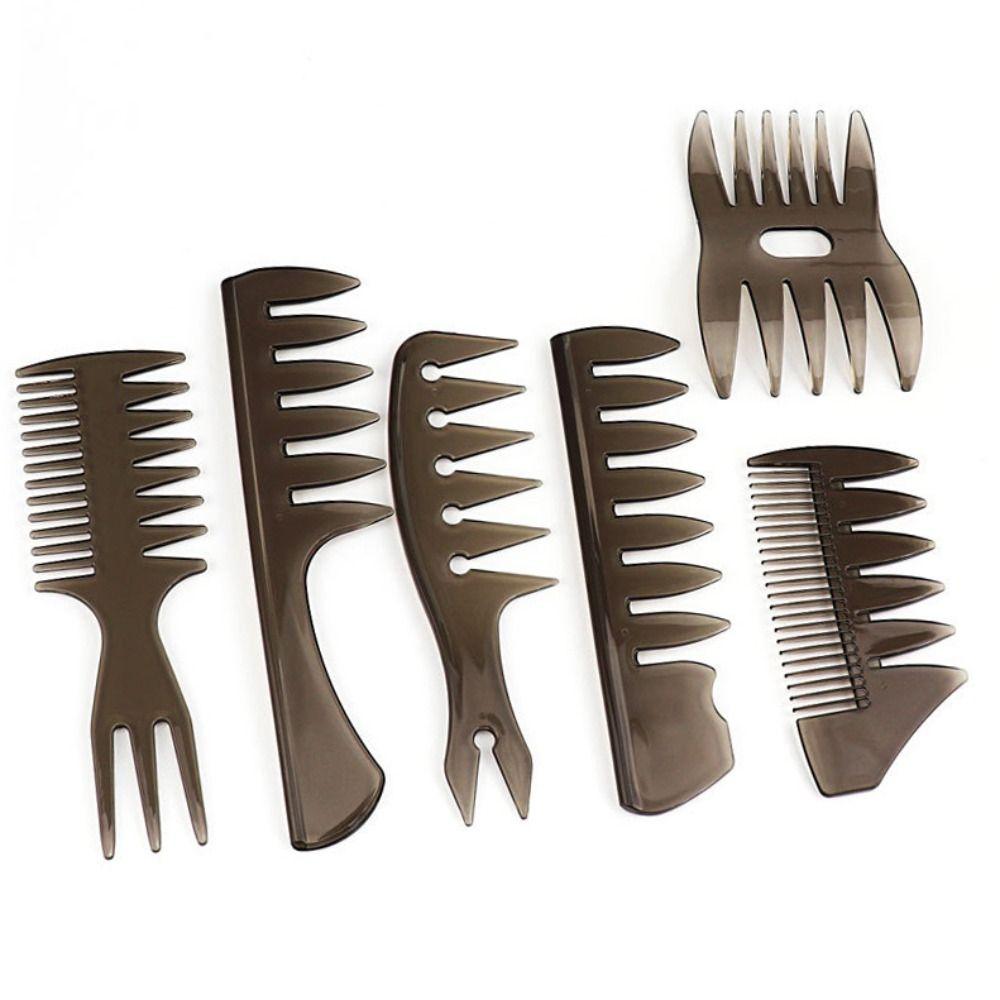 

6pcs/set Professional Fork Comb Kit Fish Bone Shape Beard Hairdressing Comb Brush Home
