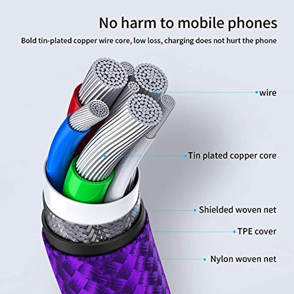Type-c Cable(2M*2pack) USB A To USB-C Charge Braided Cord Compatible with Samsung Galaxy S10 S10E S9 S8 S20 Plus, and Other TYPE-C Charger