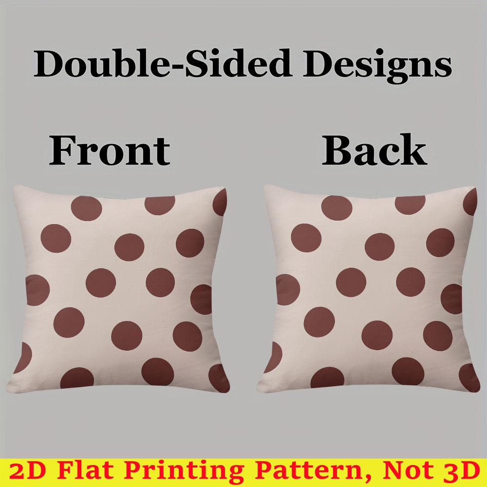 Retro Brown Toned Polka Dots square Jacquard Pillow Cover for Sofa Office Waist Cushion Cover Home Decorative Pillowcase