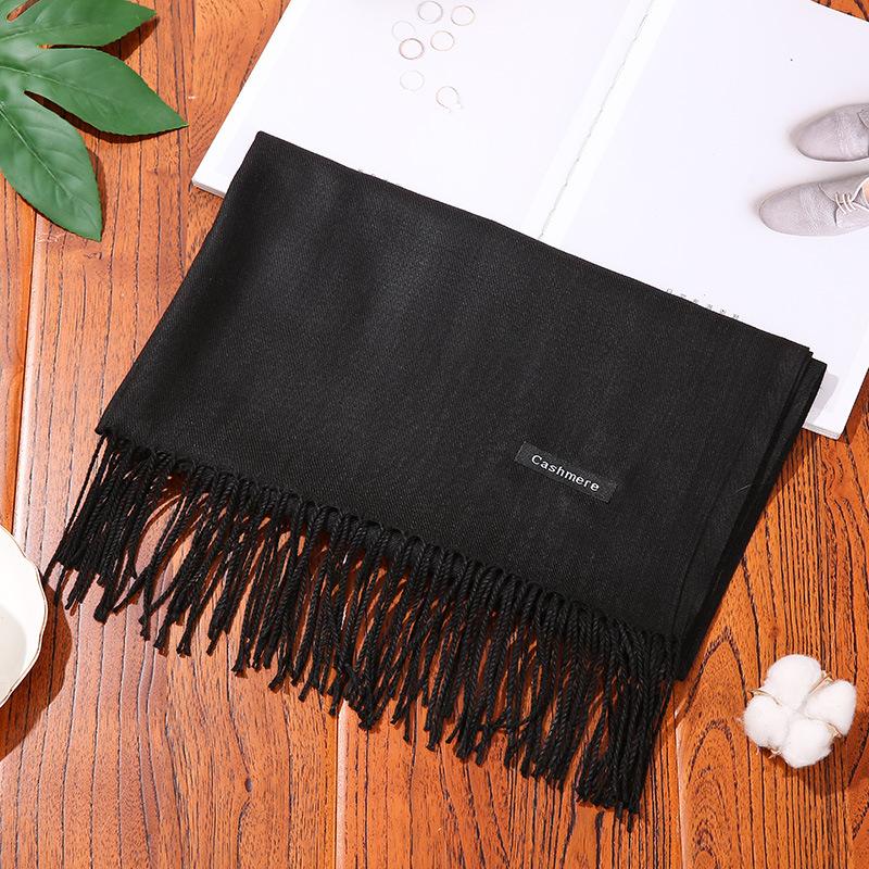 Winter Women Scarf Female Luxury Scarves Lady Tassel Bandana Women Solid Shawl Wraps Foulard Scarf Shawl