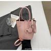 Korean simple style portable bucket bag women's 2025 summer new fashionable and popular one-shoulder crossbody vegetable basket bag