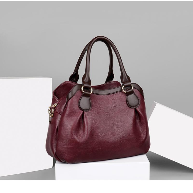 Retro Leather Female Multi-pockets Shoulder Crossbody Bags for Women Large Capacity Handbag Messenger Tote Bag