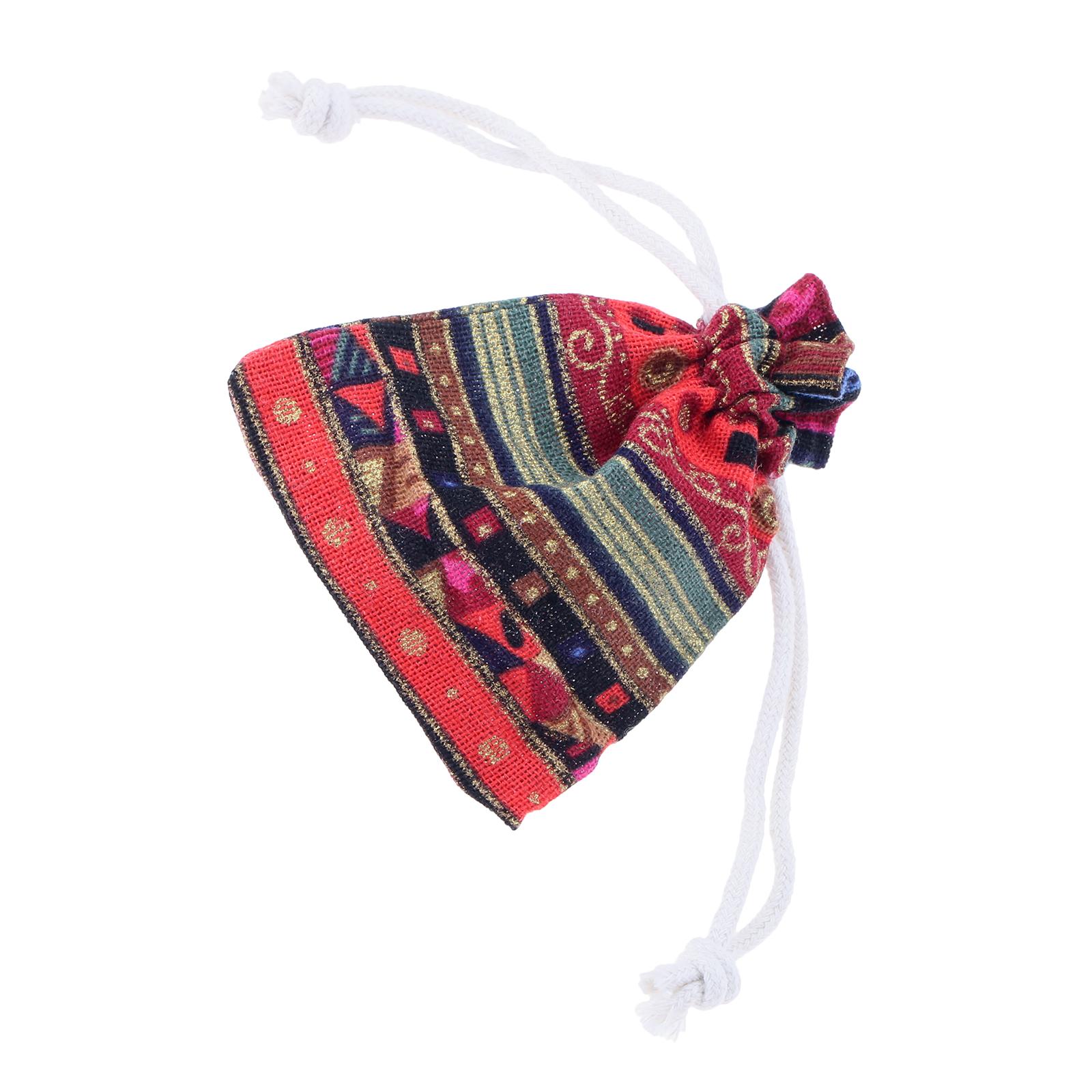

1PC Ethnic-style Cotton Drawstring Gift Bags Favor Wedding Christmas Gift Bag Jewelry Packaging Pouches Candy Chocolate Jewery as the picture