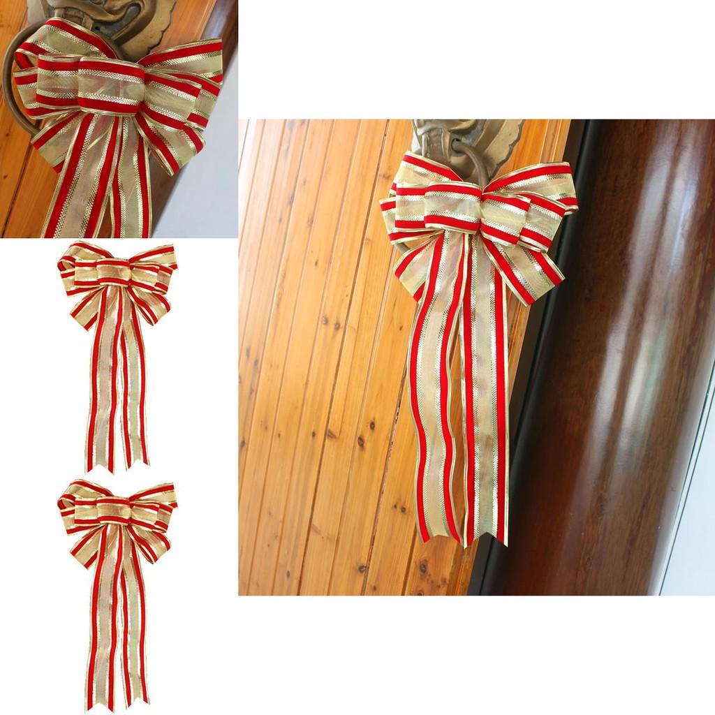 Große Gold-Rote Weihnachts-Schleifen-Dekoration Perfekt für Weihnachtsbaum-Dekorationen