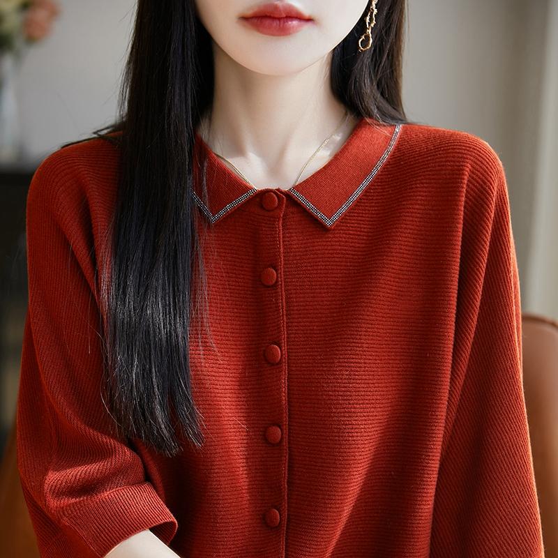 Leichte Strickjacke für Damen aus 50 % Wolle und 50 % Maulbeerseide – vielseitige Strickware für 4 Jahreszeiten für ganzjährigen Komfort und Stil