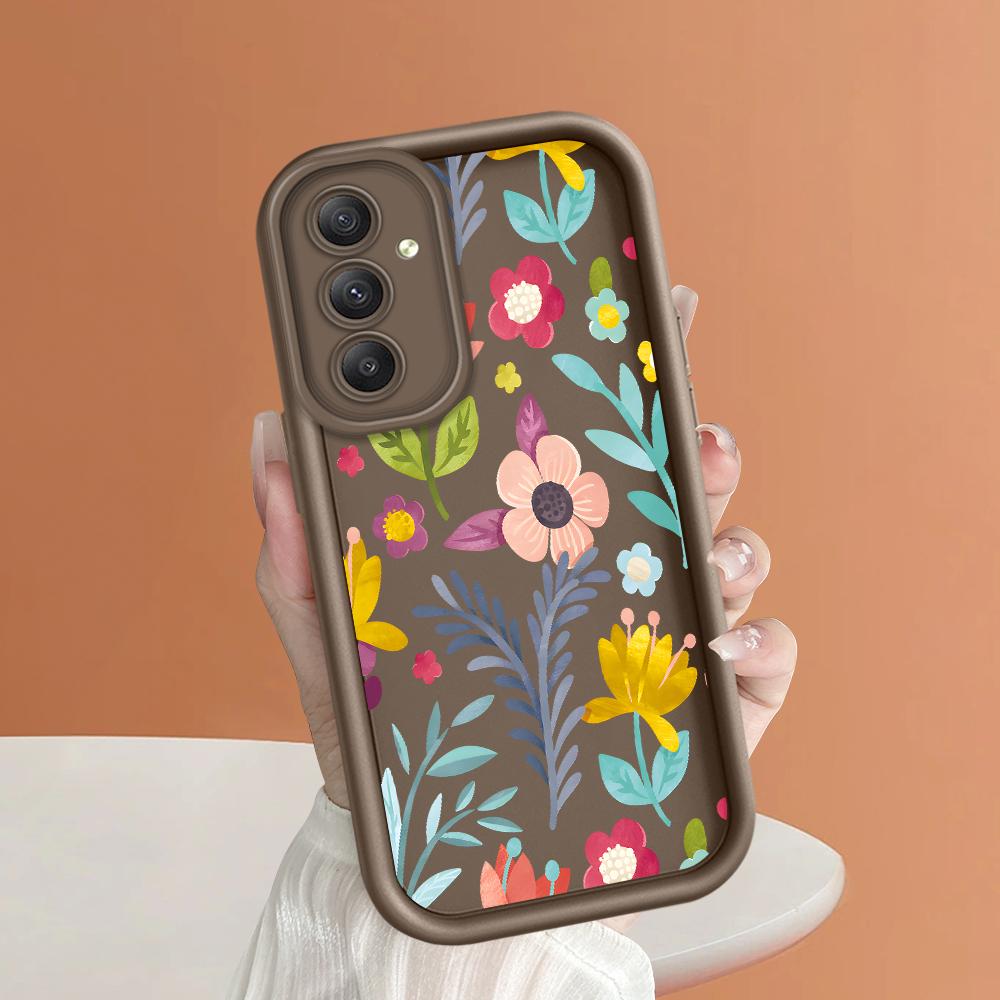 Coque de téléphone en Silicone souple, motif d'impression d'échelle carrée, couverture complète d'appareil photo, Protection antichoc, étui en caoutchouc pour Samsung