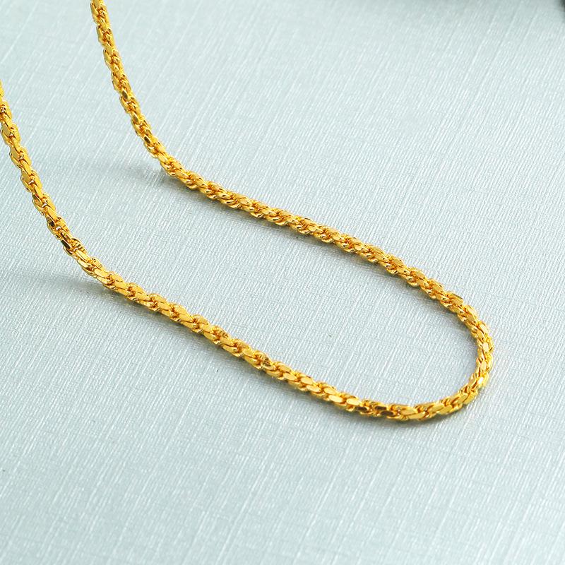 Elegant Sand Gold Clavicle Pendant Necklace for Women - High-End Imitation Gold Chain 