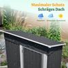 Capanno da Giardino Tetto Piano 152x84x182 cm, Capanno Attrezzi con Porta in Metallo Chiusurabile, Senza Finestra, 1,27 m² di Spazio di Stoccaggio, Design Resistente alle Intemperie per Attrezzi da Giardino, Nero