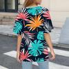 Women's T Shirt Print Button Short Sleeve Daily Weekend Fashion Basic V- Neck Regular Top