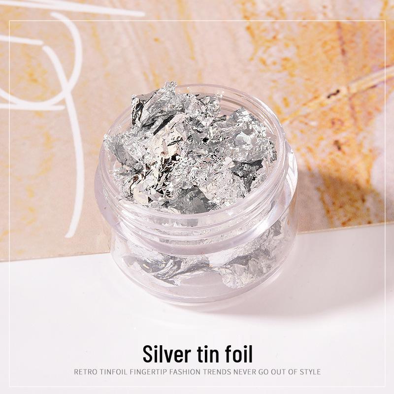 Ultra-Thin Gold & Silver Leaf Nail Art Decoration Flakes & Stickers