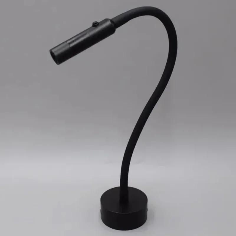 JOYINLED Gooseneck Reading Wall Lamp, Flexible Adjustable Aluminum Wall Light with Switch for Bedside Desk Study[Black, White]