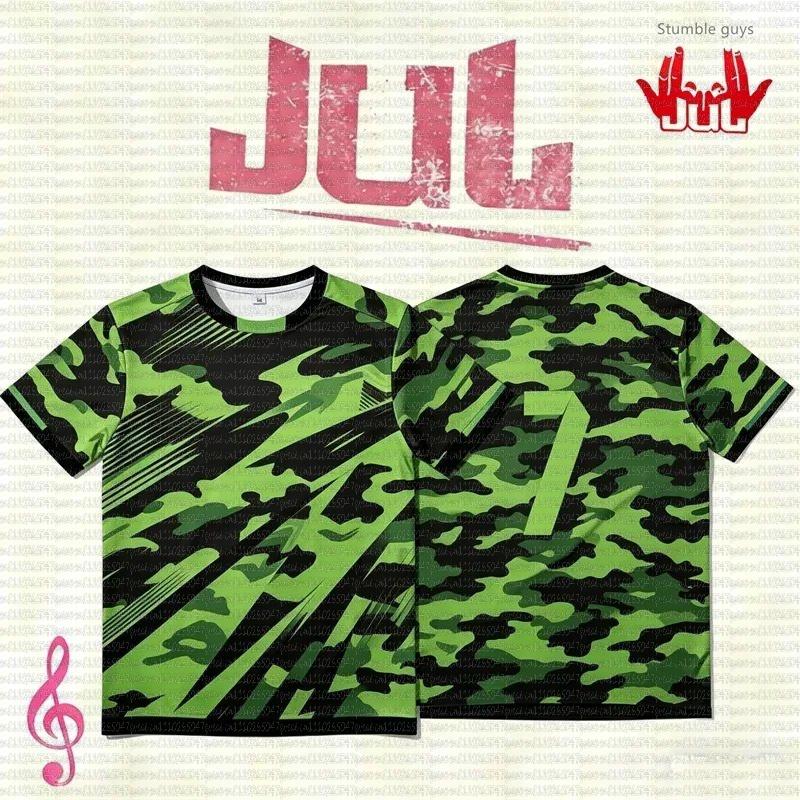 2026 Nowy Album JUL Koszulka Raper Francuski Hip Hop Streetwear Okrągły Dekolt Krótki Rękaw T-shirt Męski i Damski Casualowa Oddychająca Koszulka