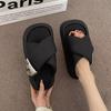 Beach Thick-soled Slippers Women's 2025 Summer Wear New Heightening One-word Cool Slippers Internet Celebrities Super Hot Exotic Style
