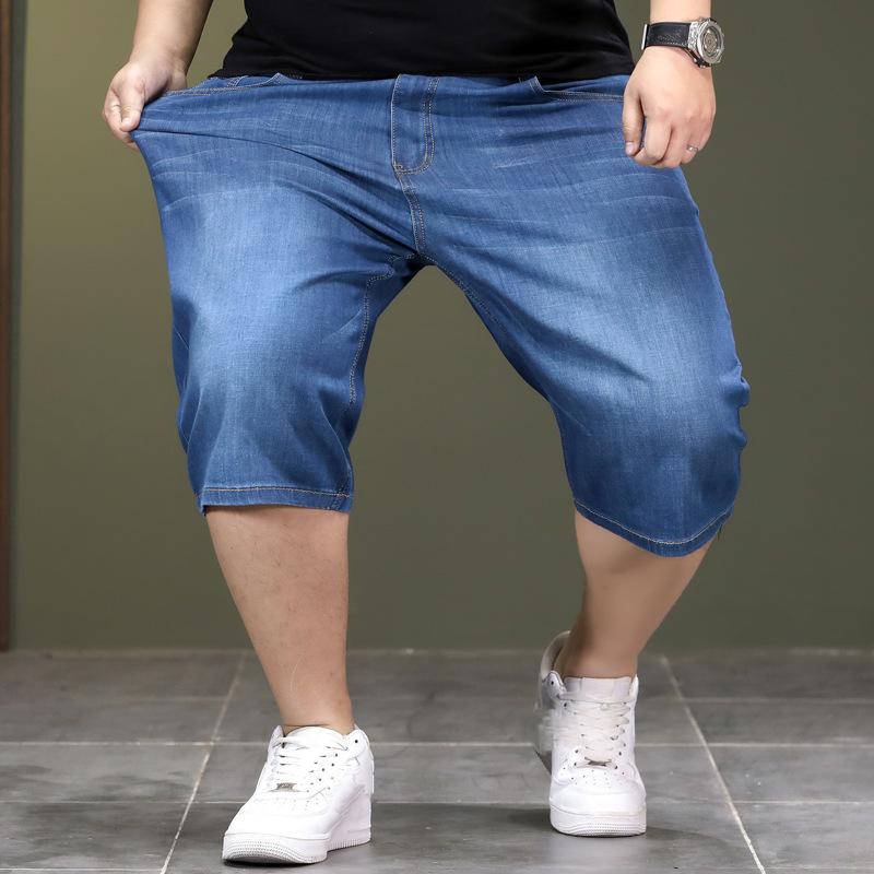 Short en Denim délavé bleu pour homme, fin, décontracté, polyvalent, ample, grande taille, droit, nouvelle collection printemps et été