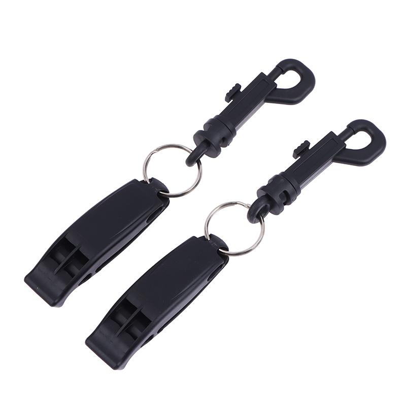 Set of 2 Hook-Attached Safety Whistles for Emergency Situations; Ideal for Outdoor Adventures