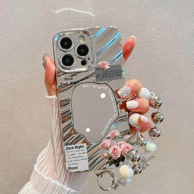 Etui na telefon z lustrem Make UP Flower do Samsung Galaxy A55 5G A15 A16 A35 A34 A54 A33 A32 A53 A52s A51 A14 A13 A12 A50