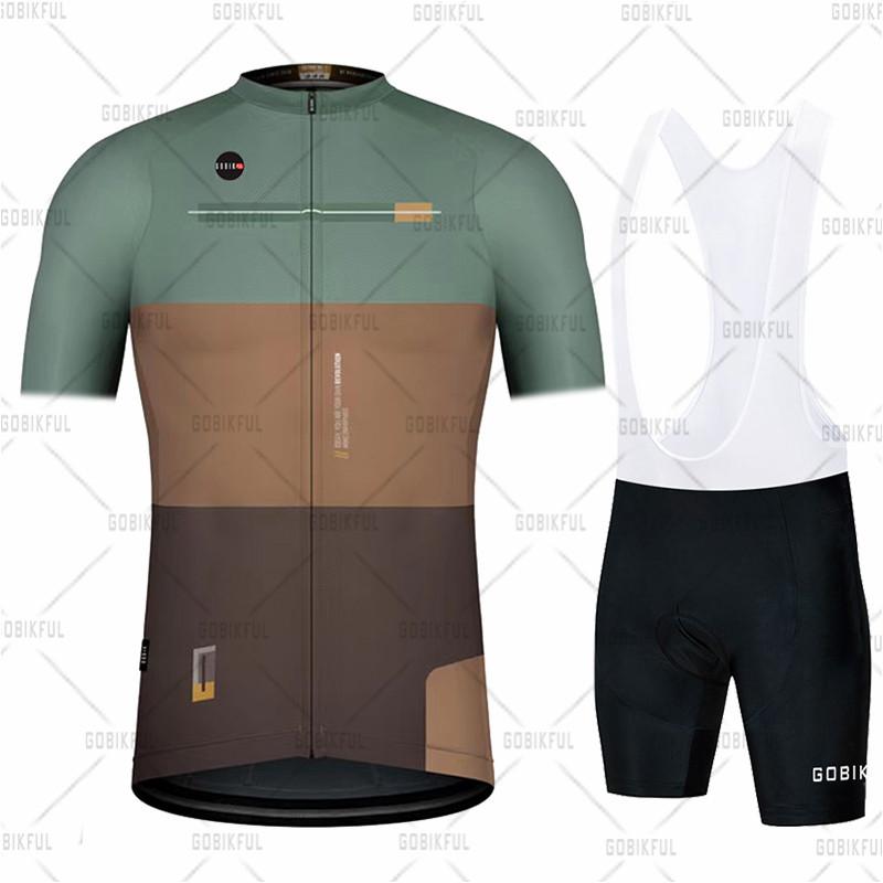 2024 Gobikful Summer Cycling Jersey Set Man Short Sleeve Mountain Bike Cycling Wear Triathlon Bicycle Clothing MTB Bike Shirts