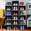 20-Pack Transparent Magnetic Door Vertical Shoe Boxes for High-Top Sneakers – Breathable Acrylic Storage