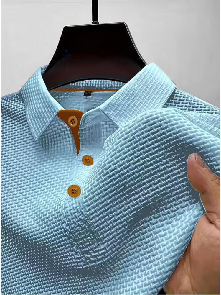 Summer ice silk lapel POLO men's short-sleeved T-shirt, men's top