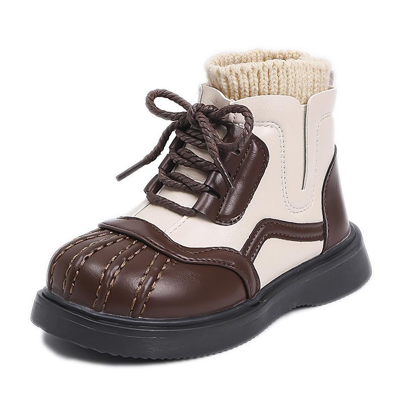 Dívčí sametové kotníkové boty Dětské módní boty v britském stylu Dívčí super měkké zimní boty