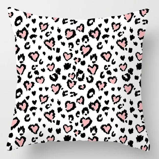 2D Flat Printed Pink Rose Floral Peach Skin Cushion Cover Romantic Flower Decorative Pillowcase For Sofa Bed Room Home Decor