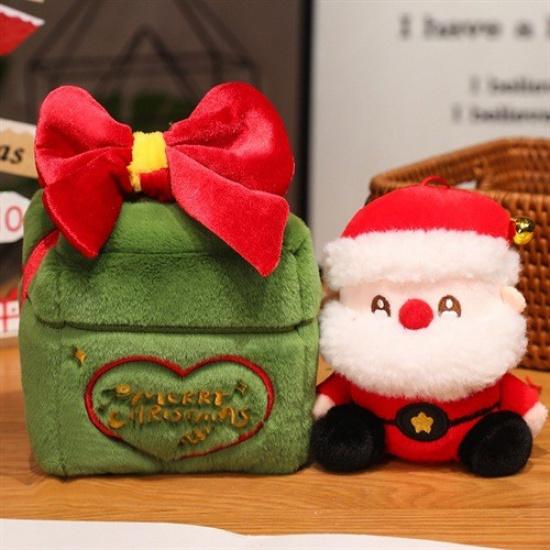 

Christmas Plush gift box with Elk/Santa Claus Dolls (A light shake changes the shape design) Santa Claus