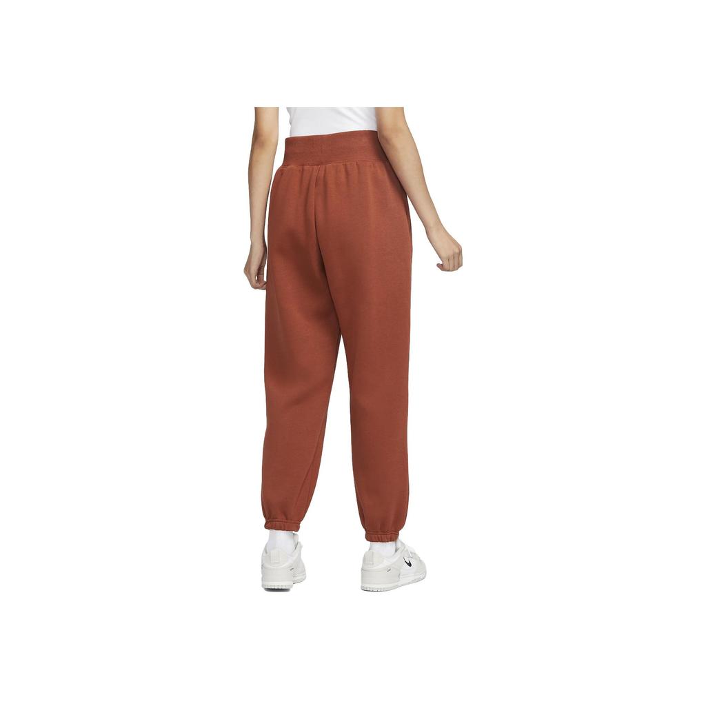 Nike Dámské pletené jogger kalhoty s vysokým pasem, elastickou stahovací šňůrkou, spodní díl, rezavě oranžová DQ5888-832